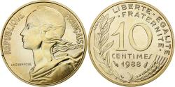 World Coins - France, 10 Centimes, Marianne, 1988, Paris, Aluminum-Bronze,