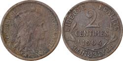 World Coins - France, 2 Centimes, Daniel-Dupuis, 1904, Paris, Bronze, , Gadoury:107
