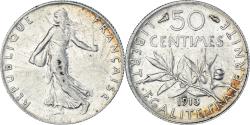 World Coins - Coin, France, Semeuse, 50 Centimes, 1913, Paris, , Silver, KM:854