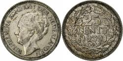 World Coins - Netherlands, Wilhelmina I, 25 Cents, 1939, Silver, , KM:164