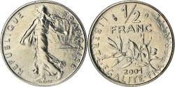 World Coins - Coin, France, Semeuse, 1/2 Franc, 2001, Pessac, BU, , Nickel, KM:931.2