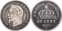 World Coins - France, Napoleon III, 20 Centimes, 1868, Paris, Silver, , Gadoury:309