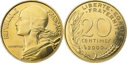 World Coins - France, 20 Centimes, Marianne, 2000, Paris, Aluminum-Bronze,