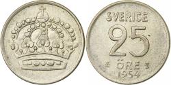 World Coins - Sweden, Gustaf VI, 25 Öre, 1954, Silver, , KM:824