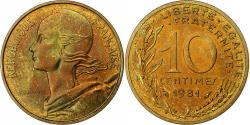 World Coins - France, 10 Centimes, Marianne, 1981, MDP, FDC, Aluminum-Bronze,