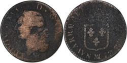World Coins - France, Louis XVI, Sol, Marseille, Copper, , Gadoury:350