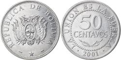 World Coins - Coin, Bolivia, 50 Centavos, 2001, , Stainless Steel, KM:204