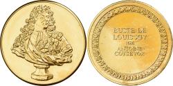 World Coins - France, Medal, Buste de Louis XIV, Antoine Coysevox, Gilt Bronze,