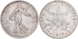World Coins - France, 2 Francs, Semeuse, 1917, Paris, Silver, , Gadoury:532, KM:845.1
