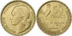 World Coins - France, 50 Francs, Guiraud, 1951, Beaumont - Le Roger, Aluminum-Bronze