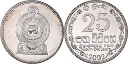 World Coins - Coin, Sri Lanka, 25 Cents, 2002, , Nickel Clad Steel, KM:141a