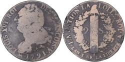 World Coins - Coin, France, 2 sols François, 1791 / AN 3, Paris, , Métal de cloche