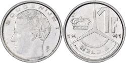 World Coins - Belgium, Franc, 1991, Paris, Nickel Plated Iron, , KM:170