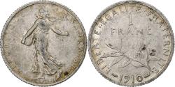 World Coins - France, Franc, Semeuse, 1910, Paris, Silver, , Gadoury:467, KM:844.1