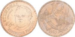 World Coins - France, 10 Francs, Stendhal, 1983, MDP, Pattern, Copper-nickel Aluminium