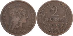 World Coins - France, 2 Centimes, Daniel-Dupuis, 1899, Paris, Bronze, , Gadoury:107