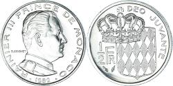 World Coins - Coin, Monaco, Rainier III, 1/2 Franc, 1982, , Nickel, KM:145, Gadoury:MC