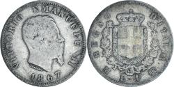 World Coins - Coin, Italy, Vittorio Emanuele II, Lira, 1867, Milan, , Silver, KM:5a.1