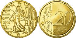 World Coins - France, 20 Euro Cent, 2009, Proof, , Brass, KM:1411
