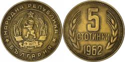 World Coins - Bulgaria, 5 Stotinki, 1962, Brass, , KM:61
