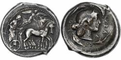 Ancient Coins - Sicily, Tetradrachm, 485-466 BC, Syracuse, Silver, , HGC:2-1306