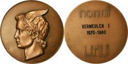 World Coins - France, Medal, Emploi Intérim, Mr Vermeulen, Business & industry, 1980