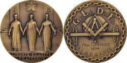 World Coins - France, Medal, Grande Loge de France, 1934, Bronze, Dautel,