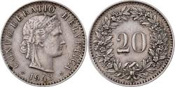 World Coins - Switzerland, 20 Rappen, Libertas, 1943, Bern, Copper-nickel,