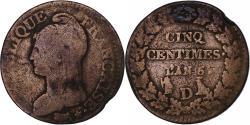 World Coins - France, 5 Centimes, Dupré, AN 5, Lyon, Copper, , Gadoury:126