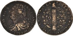 World Coins - Coin, France, Louis XVI, 2 sols françois, 2 Sols, 1792, Toulouse,