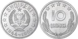 World Coins - Albania, 10 Qindarka, 1969, Aluminum, , KM:45