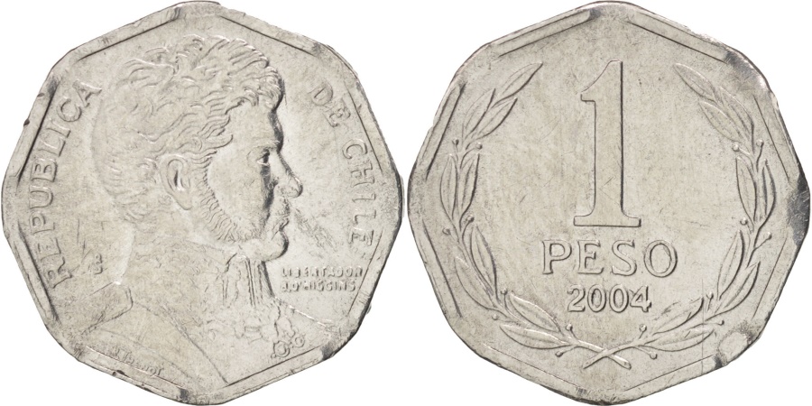 World Coins - Chile, Peso, 2004, Santiago, , Aluminum, KM:231