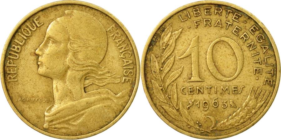 Coin, France, Marianne, 10 Centimes, 1963, Paris, , Aluminum-Bronze