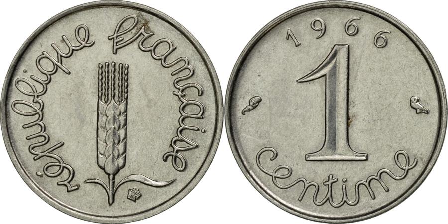 grain sprig France 1966-1 Centime Stainless Steel Coin