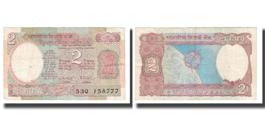 World Coins - Banknote, India, 2 Rupees, KM:79a, EF(40-45)