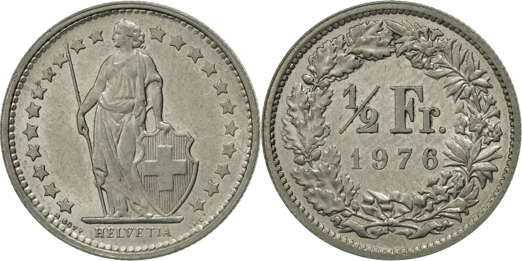 Switzerland, 1/2 Franc, 1976, Bern, , Copper-nickel, KM:23a.1