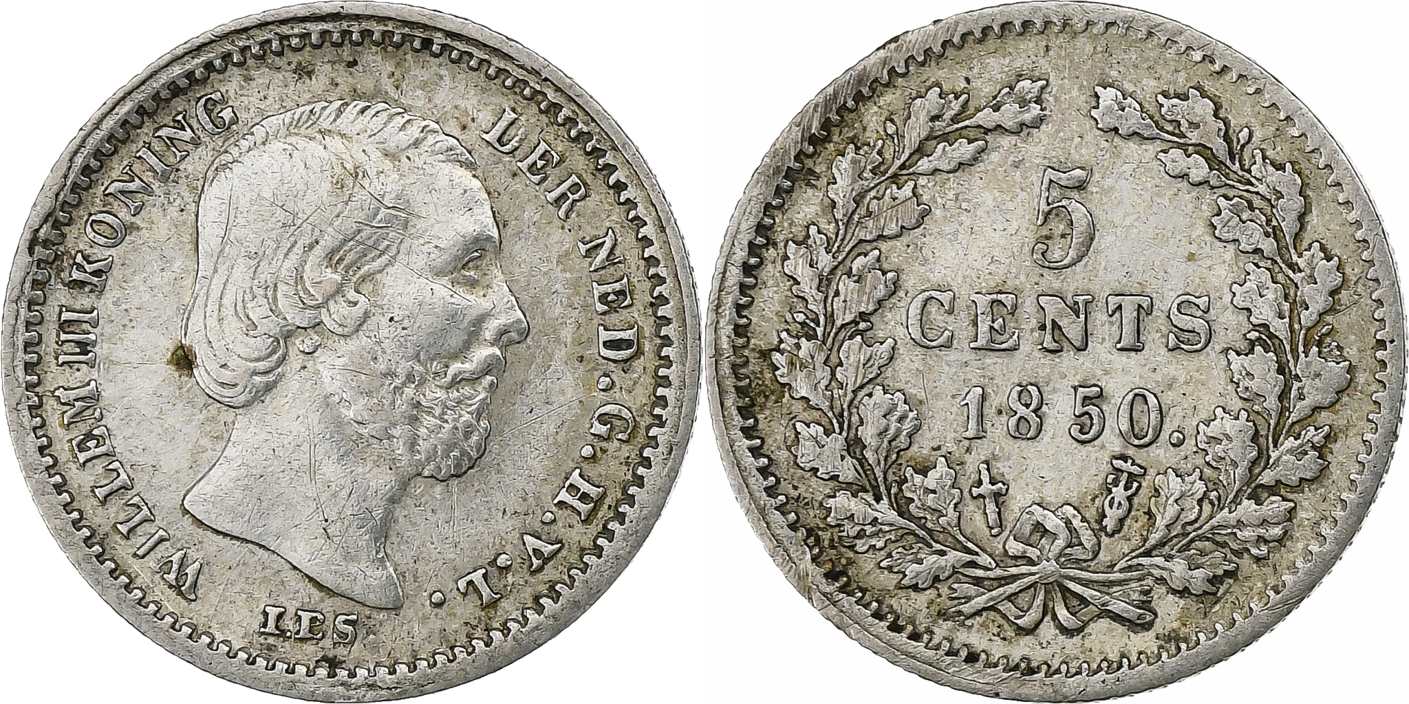Netherlands, William III, 5 Cents, 1850, Silver, , KM:91