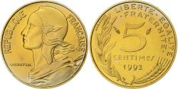 World Coins - France, 5 Centimes, Marianne, 1992, Paris, Proof, Aluminum-Bronze,