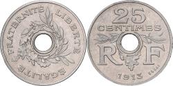 World Coins - France, 25 Centimes, Essai de Guis, Petit Module, 1913, Paris, Nickel,