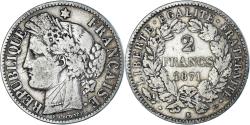World Coins - Coin, France, Cérès, 2 Francs, 1871, Bordeaux, , Silver, KM:817.2