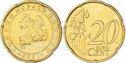 World Coins - Monaco, Rainier III, 20 Euro Cent, 2001, Paris, , Brass, Gadoury:MC176