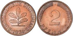 World Coins - Coin, GERMANY - FEDERAL REPUBLIC, 2 Pfennig, 1974, Stuttgart, , Copper