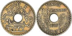 World Coins - Coin, Tunisia, Muhammad al-Nasir Bey, 25 Centimes, 1919, Paris,