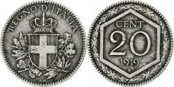 World Coins - Italy, Vittorio Emanuele III, 20 Centesimi, 1919, Rome, Copper-nickel