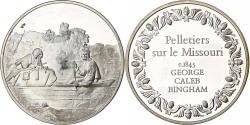 World Coins - France, Medal, Pelletiers sur le Missouri, George Caleb Bingham, Silver,