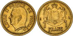 World Coins - Coin, Monaco, Franc, 1943, Paris, , Cupro-Aluminium, Gadoury:MC 132