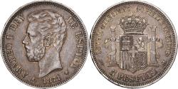 World Coins - Spain, Amadeo I, 5 Pesetas, 1875, Madrid, Silver,