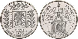 World Coins - France, 1 Franc, Institut de France, 1995, MDP, Pattern, Nickel,