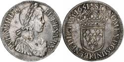 World Coins - France, Louis XIV, Écu à la mèche longue, 1651, Bordeaux, Silver,