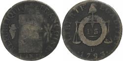 World Coins - France, Sol aux Balances, 1793 / AN II, Lyon, Copper,